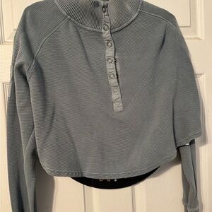 Women's Ribbed Button-Up Crop Top